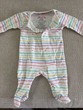 Magnetic Me White Footed One-Piece with Rainbow Stripes